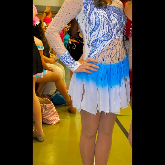 Competition Leotard/Ice skating Dance Dress Swarovski Rhinestones/sequined - Picture 6 of 15